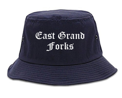 East Grand Forks Minnesota MN Old English Mens Bucket Hat Navy Blue