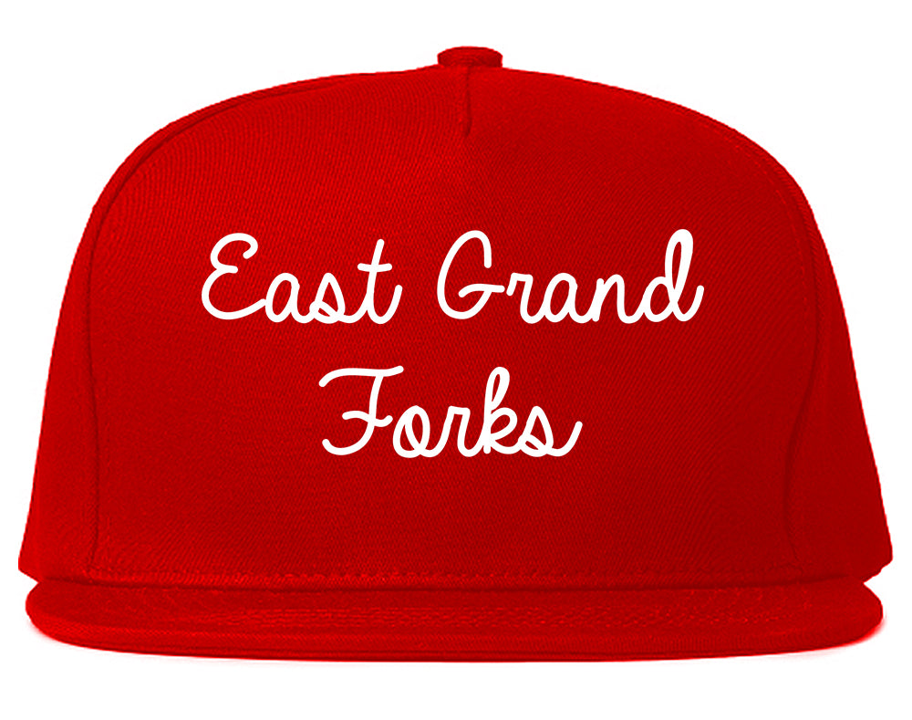 East Grand Forks Minnesota MN Script Mens Snapback Hat Red