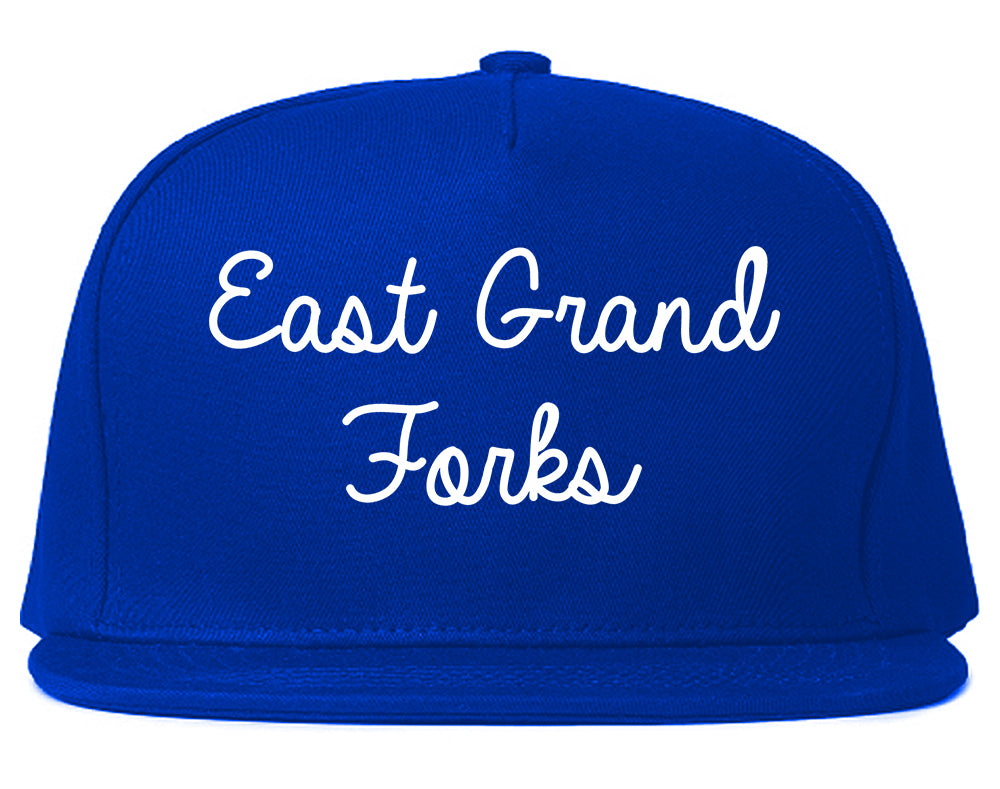 East Grand Forks Minnesota MN Script Mens Snapback Hat Royal Blue