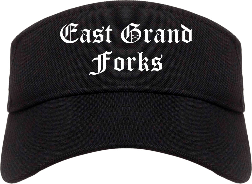 East Grand Forks Minnesota MN Old English Mens Visor Cap Hat Black