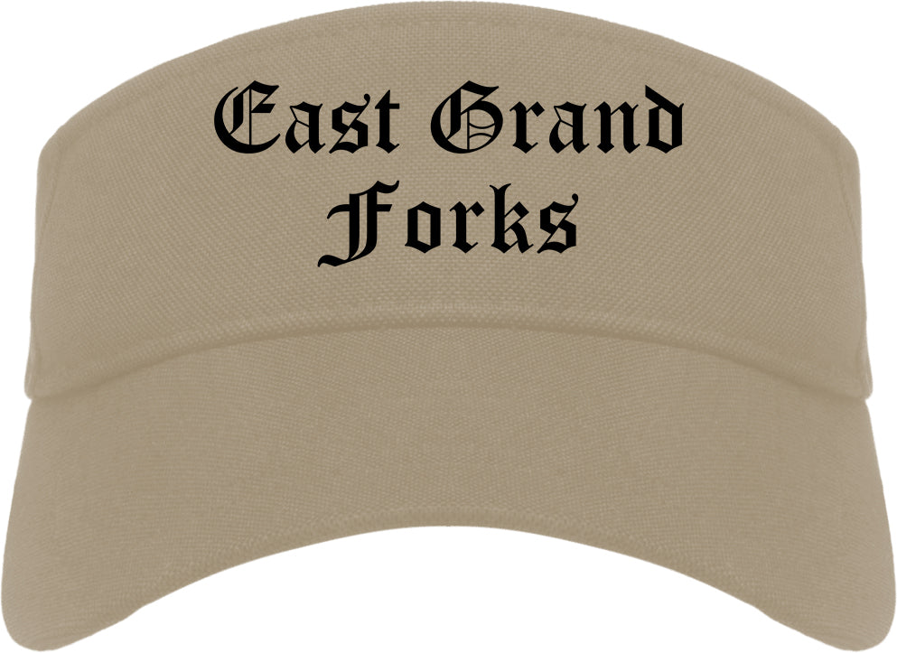 East Grand Forks Minnesota MN Old English Mens Visor Cap Hat Khaki