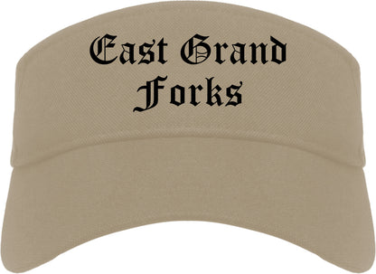 East Grand Forks Minnesota MN Old English Mens Visor Cap Hat Khaki
