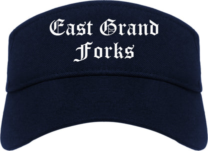 East Grand Forks Minnesota MN Old English Mens Visor Cap Hat Navy Blue
