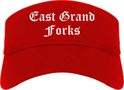 East Grand Forks Minnesota MN Old English Mens Visor Cap Hat Red