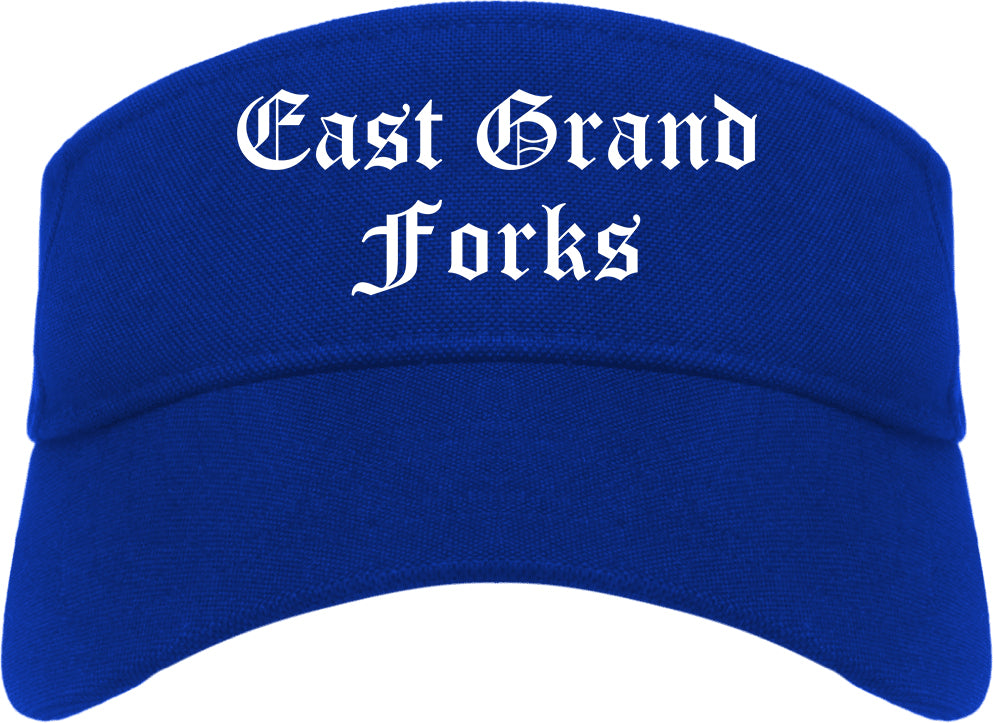 East Grand Forks Minnesota MN Old English Mens Visor Cap Hat Royal Blue