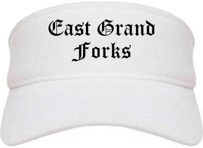 East Grand Forks Minnesota MN Old English Mens Visor Cap Hat White