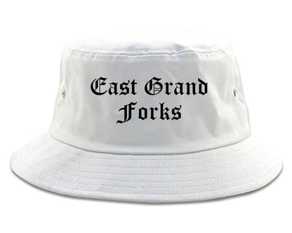 East Grand Forks Minnesota MN Old English Mens Bucket Hat White