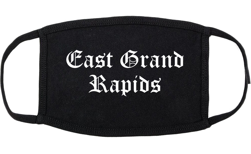 East Grand Rapids Michigan MI Old English Cotton Face Mask Black