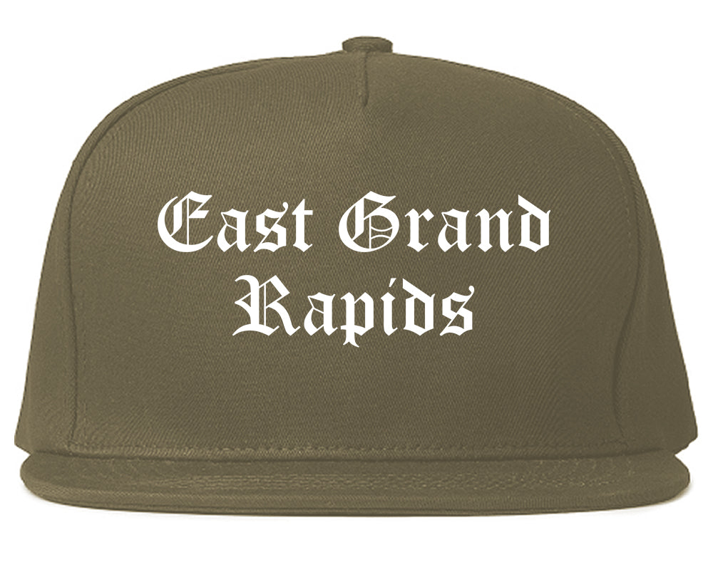 East Grand Rapids Michigan MI Old English Mens Snapback Hat Grey