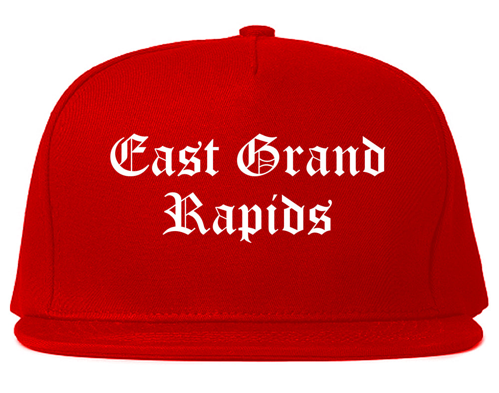 East Grand Rapids Michigan MI Old English Mens Snapback Hat Red