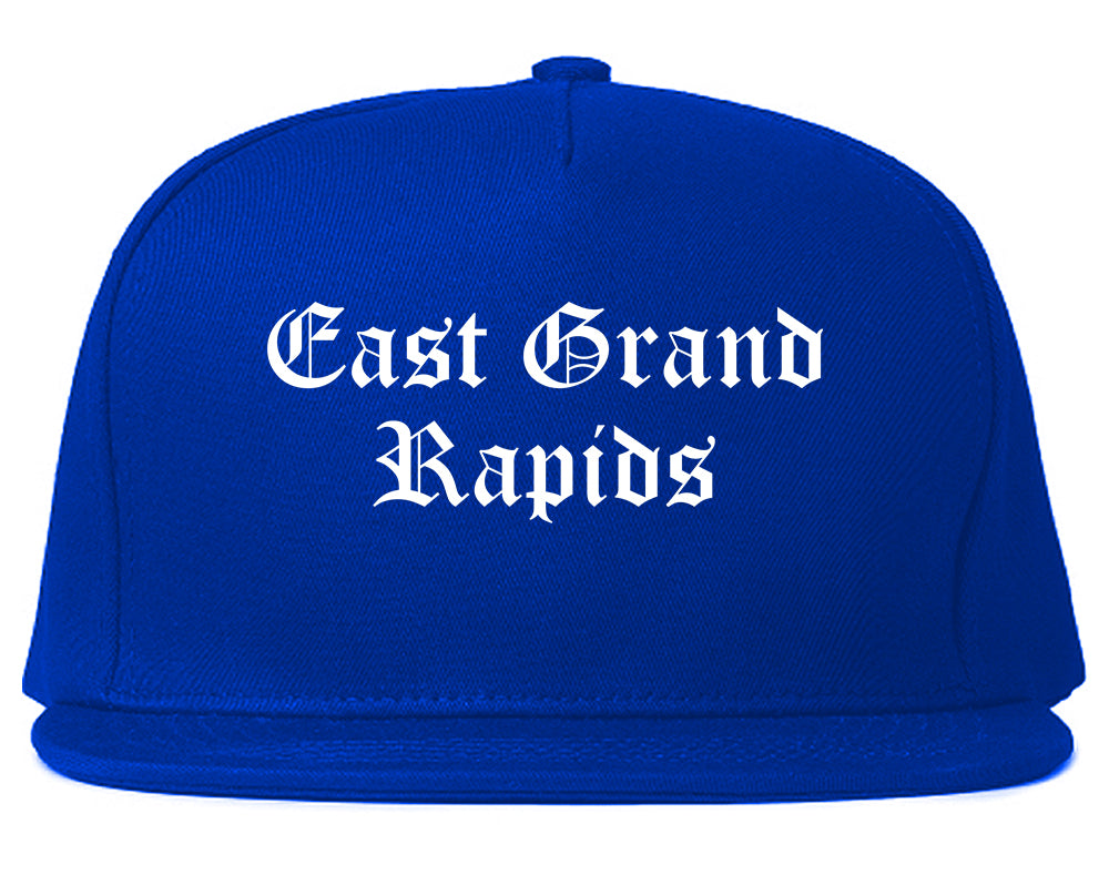 East Grand Rapids Michigan MI Old English Mens Snapback Hat Royal Blue