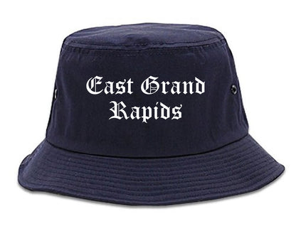 East Grand Rapids Michigan MI Old English Mens Bucket Hat Navy Blue