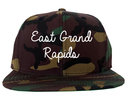 East Grand Rapids Michigan MI Script Mens Snapback Hat Army Camo