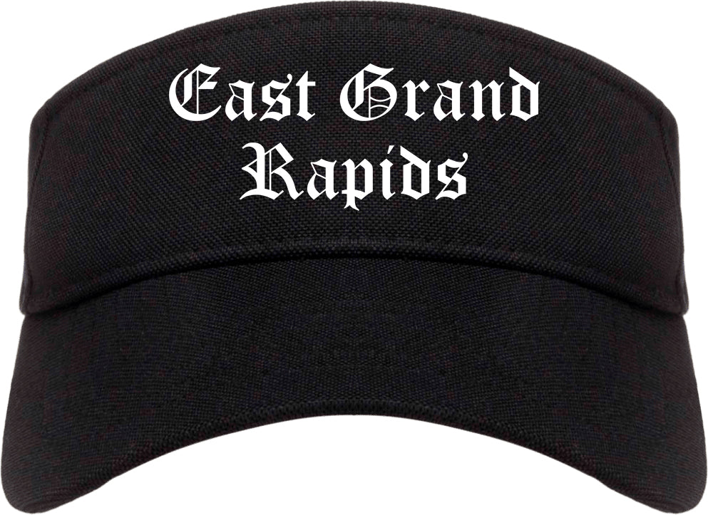 East Grand Rapids Michigan MI Old English Mens Visor Cap Hat Black