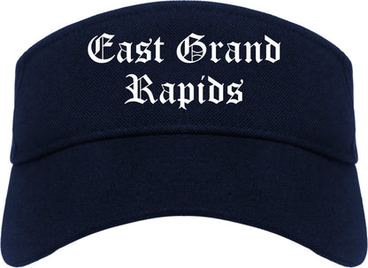 East Grand Rapids Michigan MI Old English Mens Visor Cap Hat Navy Blue