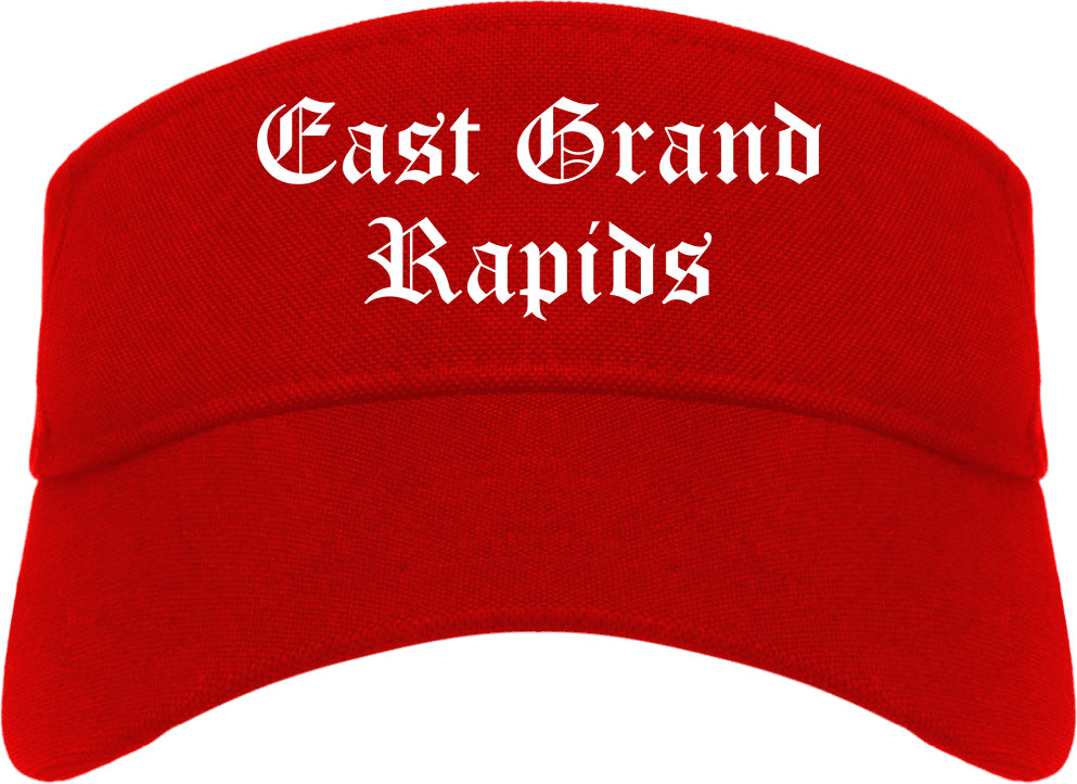 East Grand Rapids Michigan MI Old English Mens Visor Cap Hat Red
