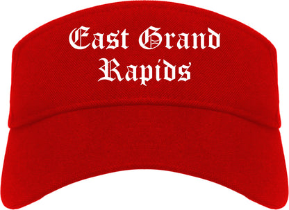 East Grand Rapids Michigan MI Old English Mens Visor Cap Hat Red