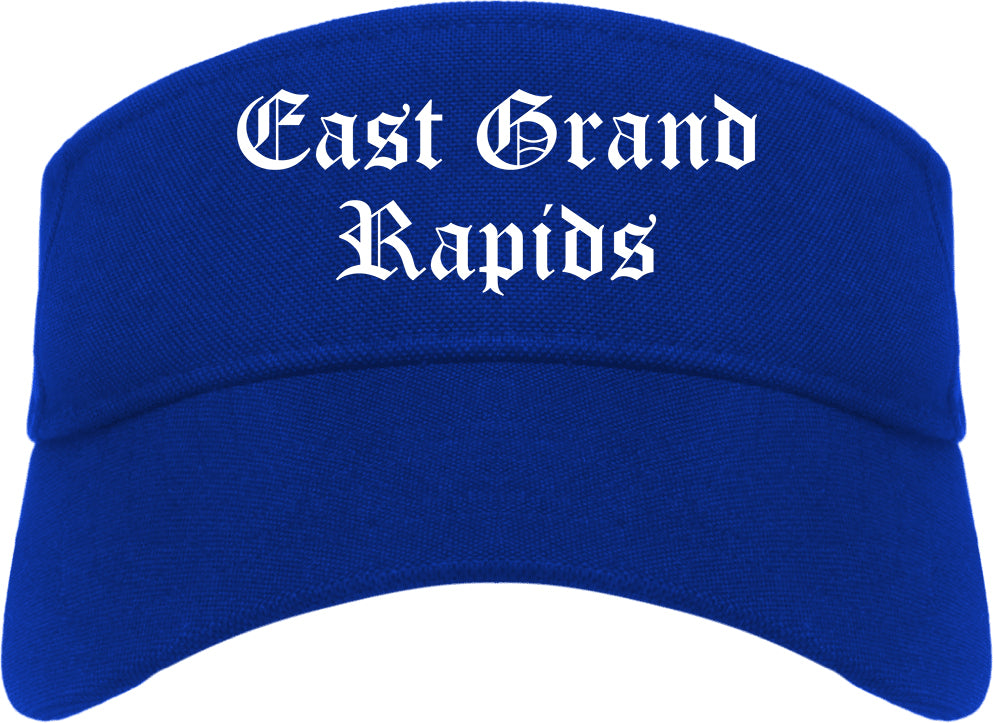 East Grand Rapids Michigan MI Old English Mens Visor Cap Hat Royal Blue