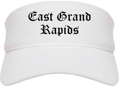 East Grand Rapids Michigan MI Old English Mens Visor Cap Hat White