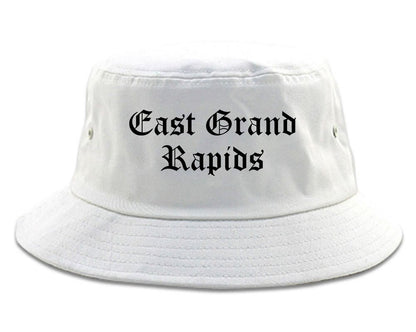 East Grand Rapids Michigan MI Old English Mens Bucket Hat White