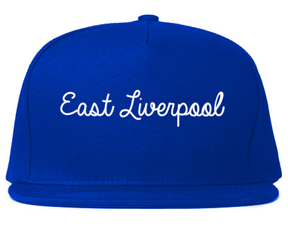 East Liverpool Ohio OH Script Mens Snapback Hat Royal Blue