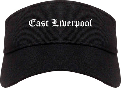 East Liverpool Ohio OH Old English Mens Visor Cap Hat Black