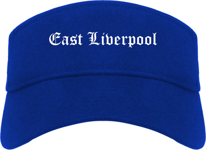 East Liverpool Ohio OH Old English Mens Visor Cap Hat Royal Blue