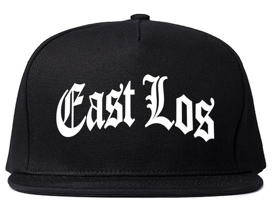 East Los Old Enlgish ARCH Los Angeles California Mens Snapback Hat Black