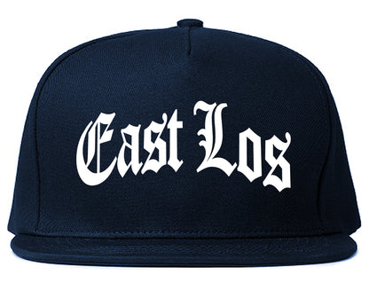 East Los Old Enlgish ARCH Los Angeles California Mens Snapback Hat Navy Blue