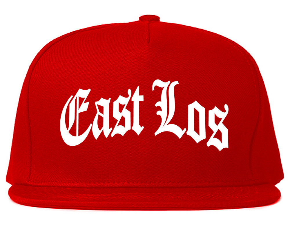 East Los Old Enlgish ARCH Los Angeles California Mens Snapback Hat Red