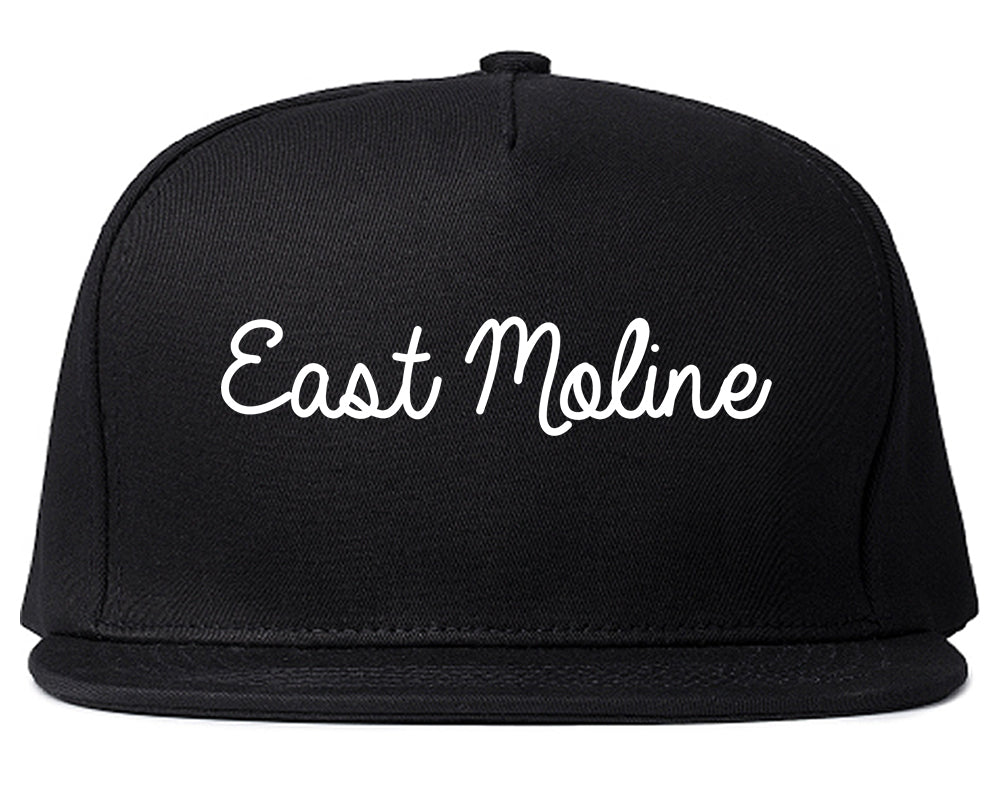 East Moline Illinois IL Script Mens Snapback Hat Black