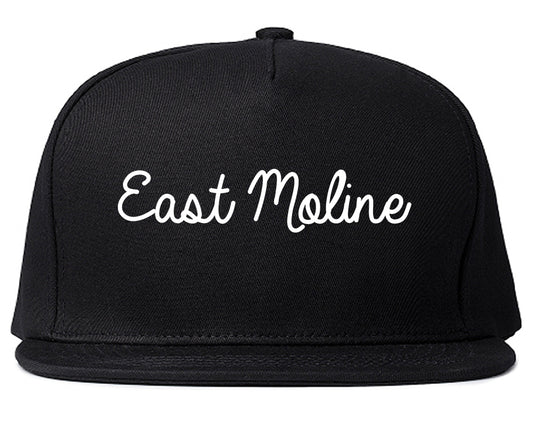 East Moline Illinois IL Script Mens Snapback Hat Black