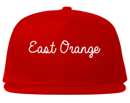 East Orange New Jersey NJ Script Mens Snapback Hat Red