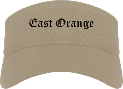 East Orange New Jersey NJ Old English Mens Visor Cap Hat Khaki