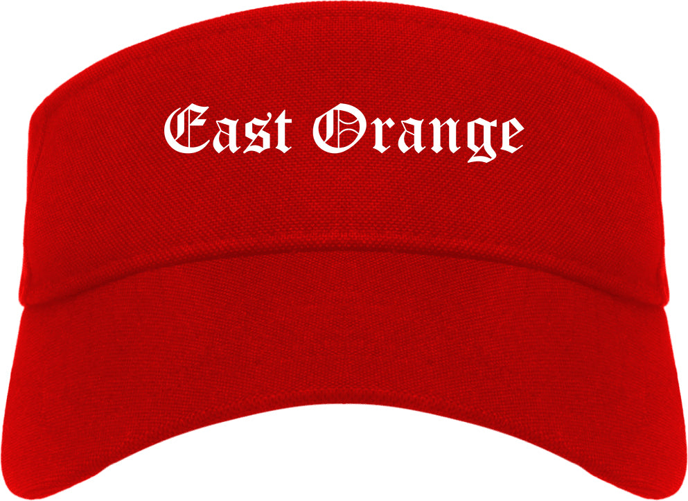 East Orange New Jersey NJ Old English Mens Visor Cap Hat Red