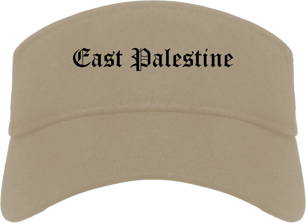 East Palestine Ohio OH Old English Mens Visor Cap Hat Khaki