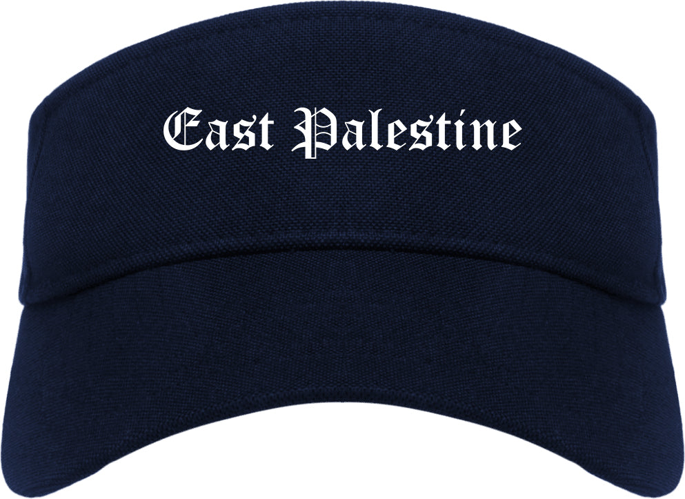 East Palestine Ohio OH Old English Mens Visor Cap Hat Navy Blue