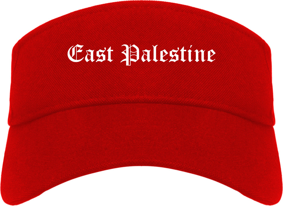East Palestine Ohio OH Old English Mens Visor Cap Hat Red