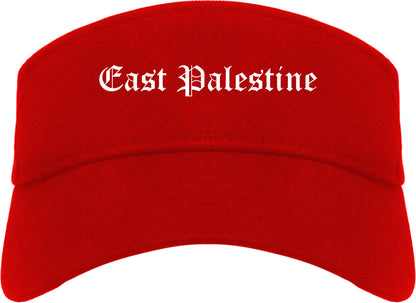 East Palestine Ohio OH Old English Mens Visor Cap Hat Red