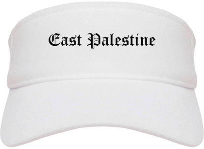 East Palestine Ohio OH Old English Mens Visor Cap Hat White