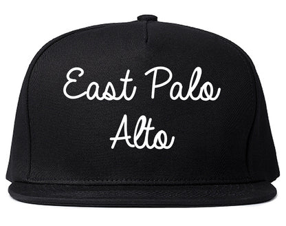 East Palo Alto California CA Script Mens Snapback Hat Black