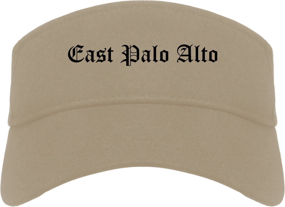 East Palo Alto California CA Old English Mens Visor Cap Hat Khaki