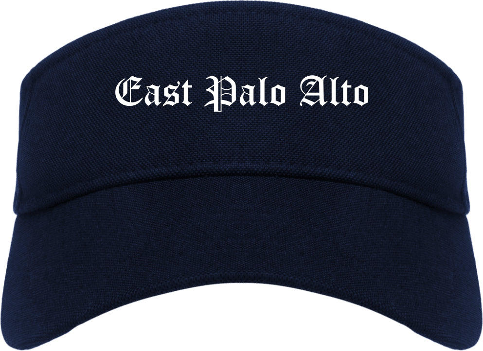 East Palo Alto California CA Old English Mens Visor Cap Hat Navy Blue