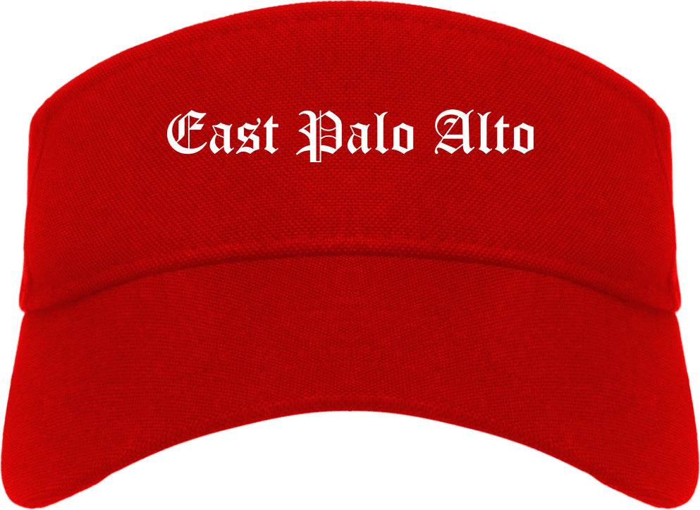 East Palo Alto California CA Old English Mens Visor Cap Hat Red