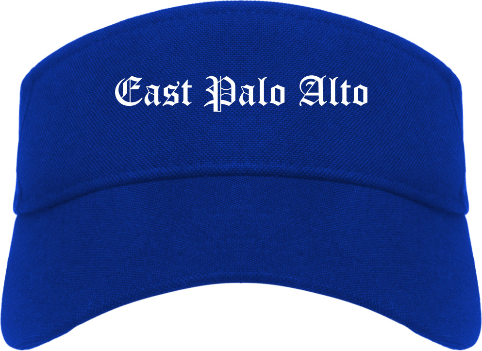 East Palo Alto California CA Old English Mens Visor Cap Hat Royal Blue