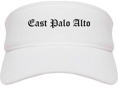 East Palo Alto California CA Old English Mens Visor Cap Hat White