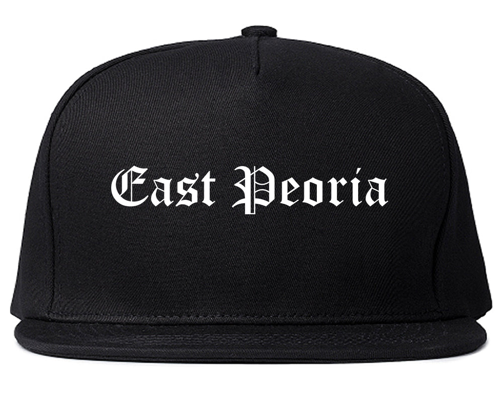 East Peoria Illinois IL Old English Mens Snapback Hat Black