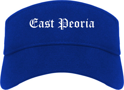 East Peoria Illinois IL Old English Mens Visor Cap Hat Royal Blue