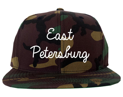 East Petersburg Pennsylvania PA Script Mens Snapback Hat Army Camo