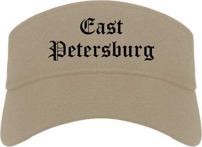 East Petersburg Pennsylvania PA Old English Mens Visor Cap Hat Khaki
